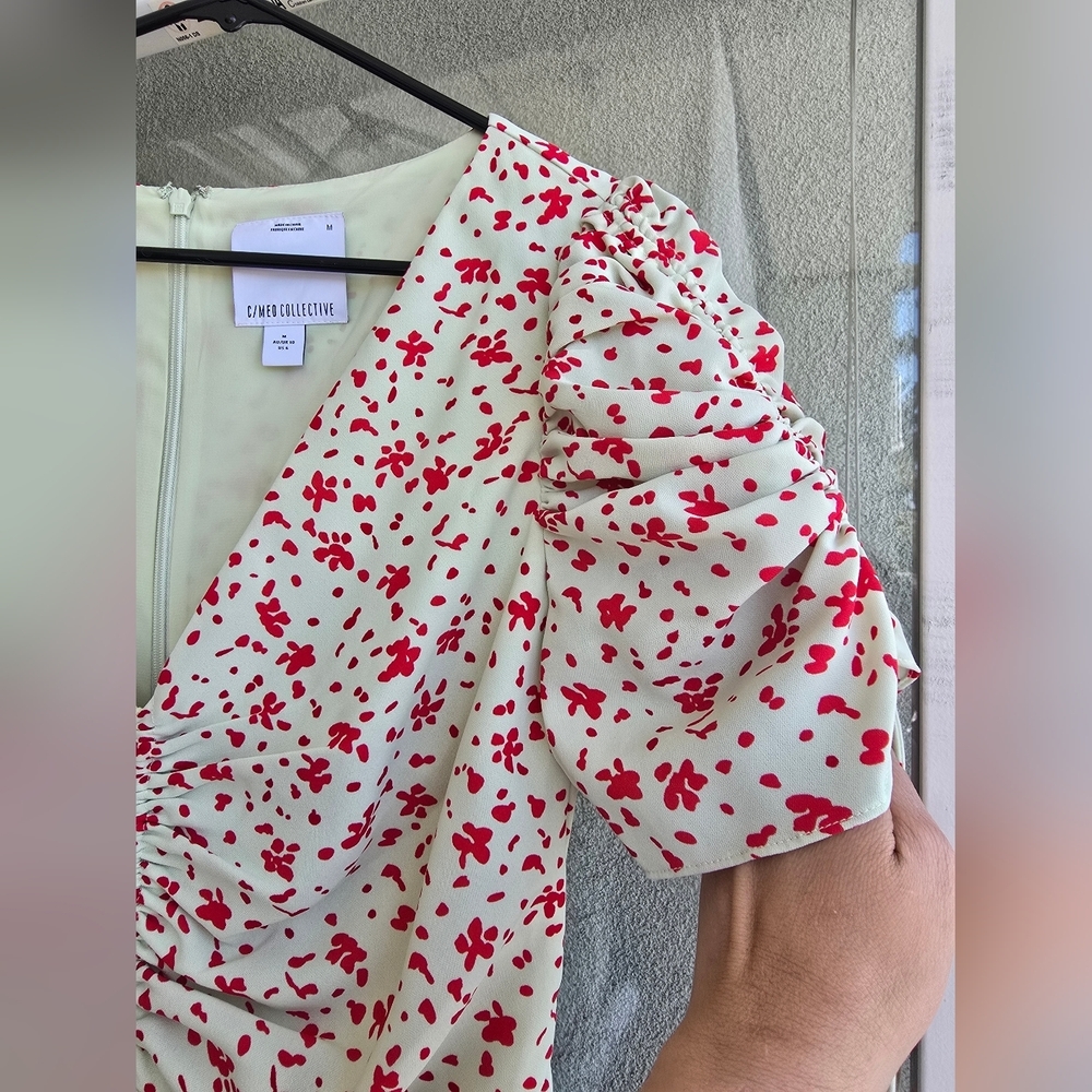 C/MEO Collective Red and Cream Puff Sleeve Sundress - Picture 7 of 16